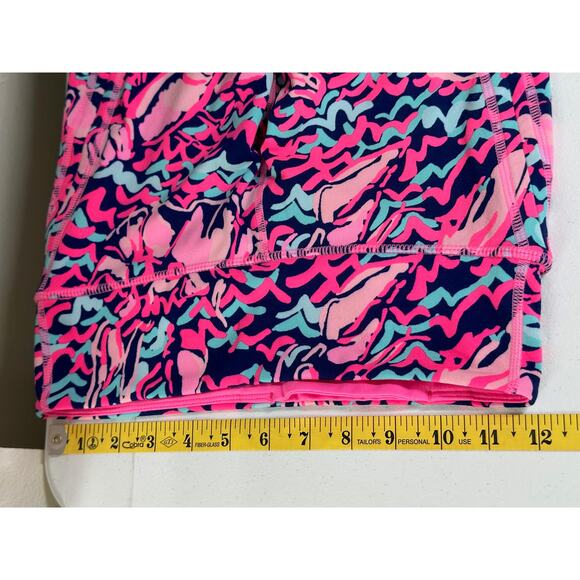 Lilly Pulitzer Pants Womens XS Luxletic Crop Pop Up‎ Lobstah Roll Navy Pink Gym - Picture 6 of 8